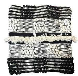 Magaschoni Home Woven Textured Pillow Cover Black & White 18x20